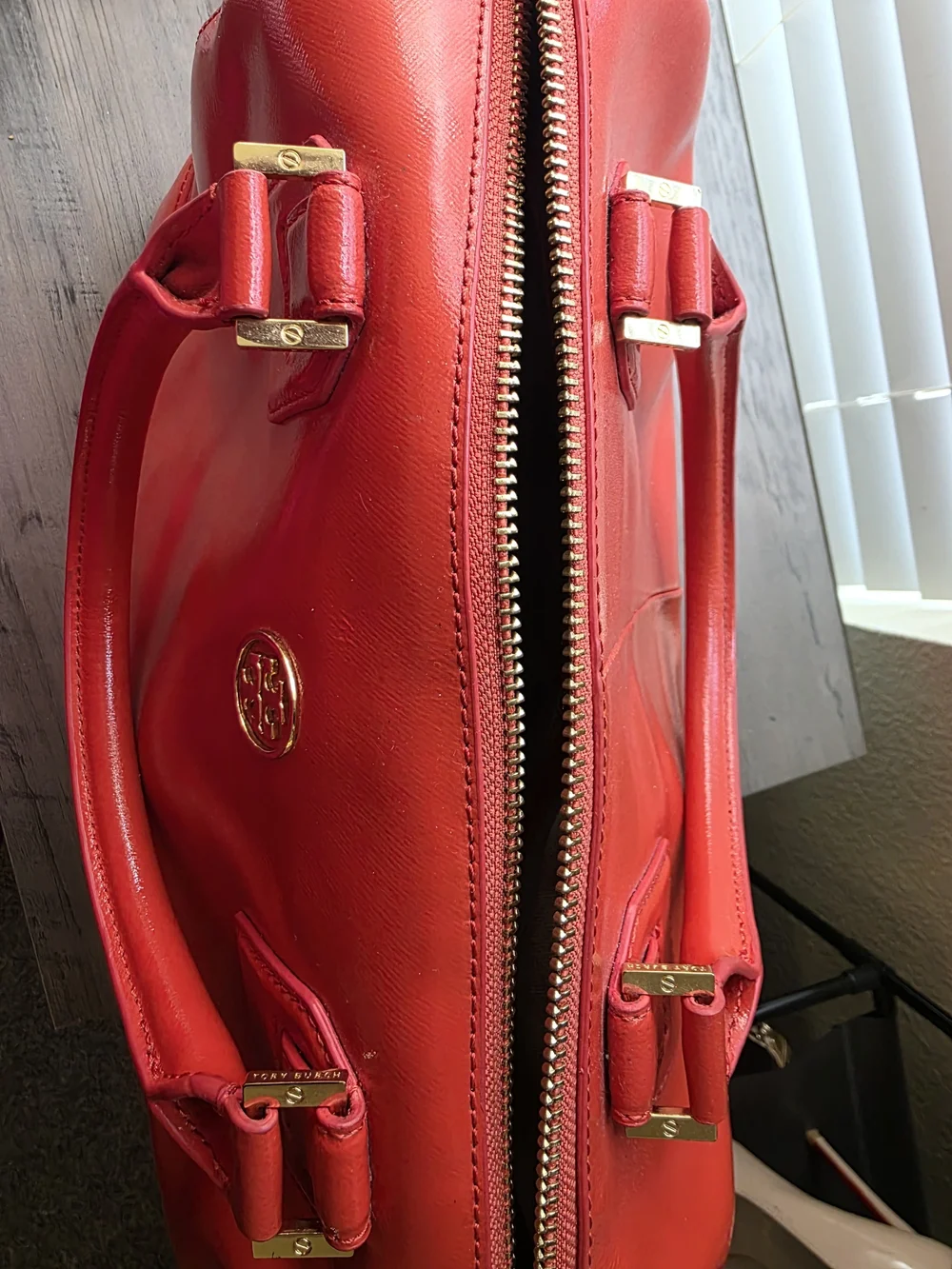 Tory Burch Poppy Red Leather Satchel
